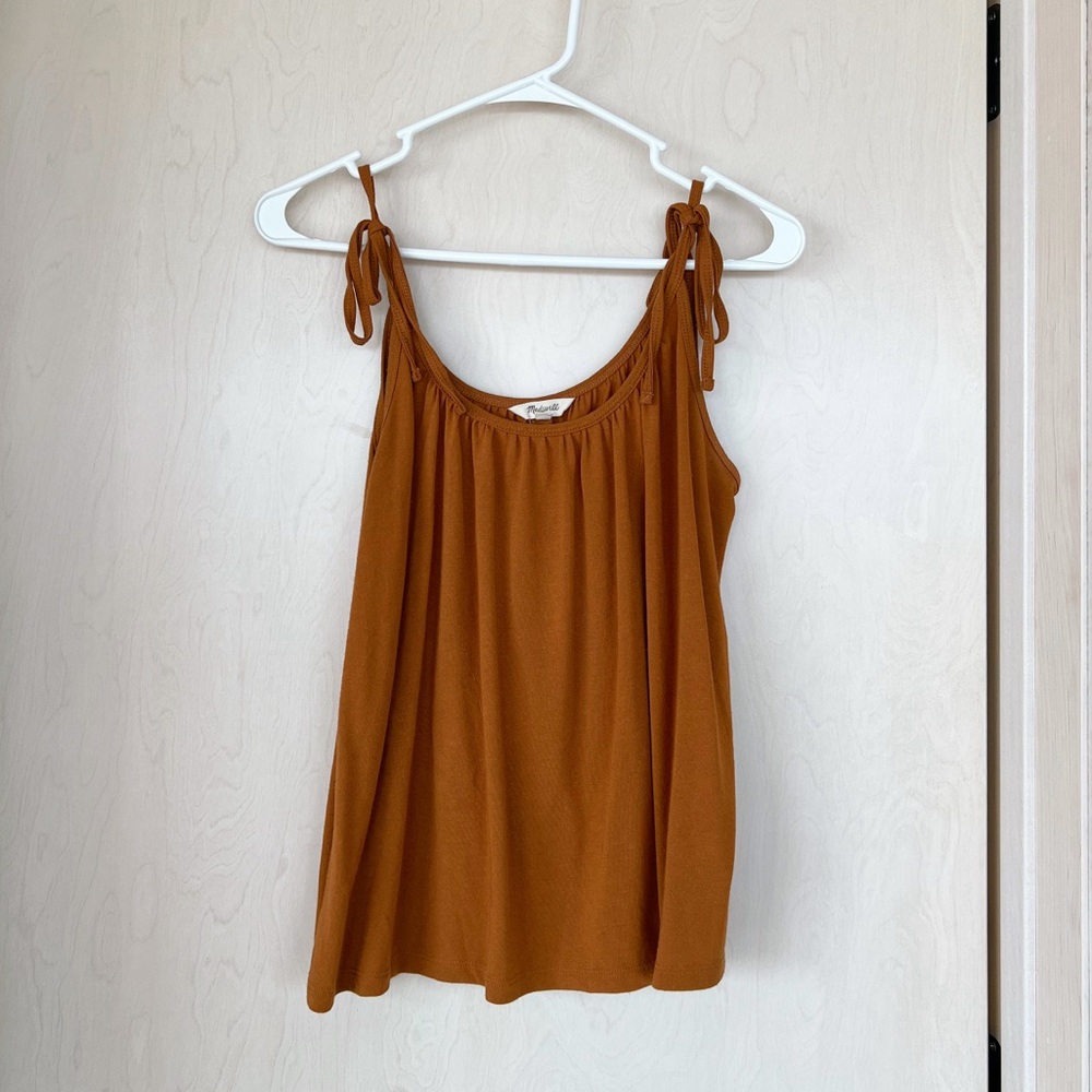 Madewell Tie Shoulder Tank Top, Size L, Fair condition.
